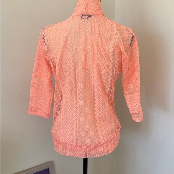 Peach Lace Cardigan - Picture 3 of 7